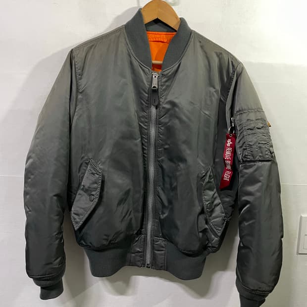 알파인더스트리 MA-1 블루종 봄버 자켓 빈티지그레이 희귀색상