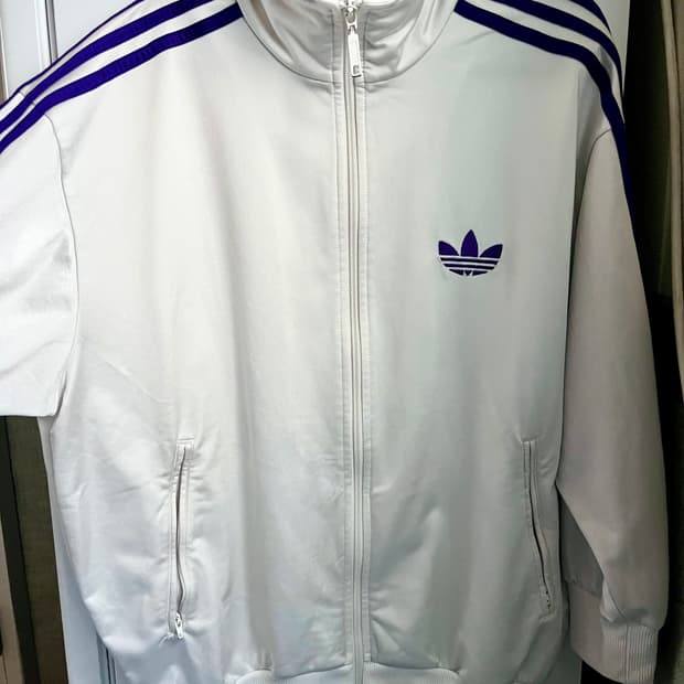 아디다스 파이어버드 화이트 퍼플 트랙탑