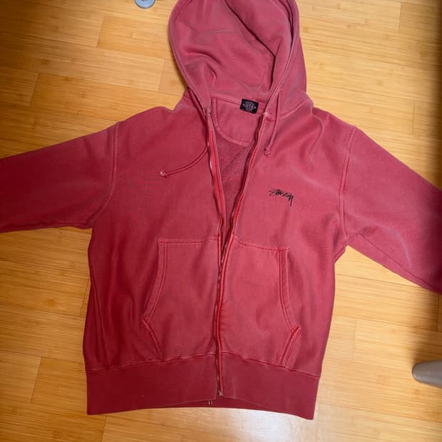 스투시 피그먼트 다이드 스무스 스탁 집 후드집업 M