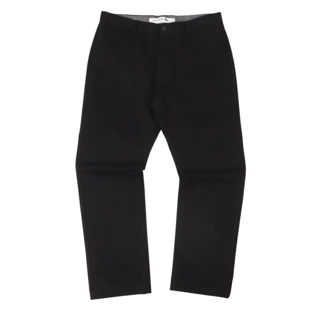 라코스테 블랙 슬림핏 코튼 팬츠