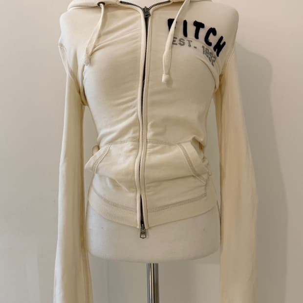 아베크롬비 아이보리 후드집업