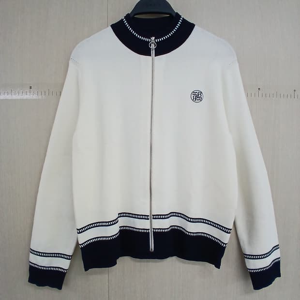 BCBG 화이트 니트 집업 가디건