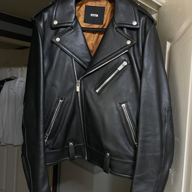 시스템옴므 양가죽 라이더자켓