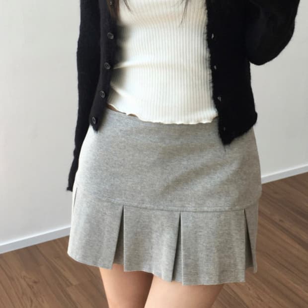 새상품) 키튼 네이브 플리츠 미니 스커트 그레이 S 빈티지블로그마켓