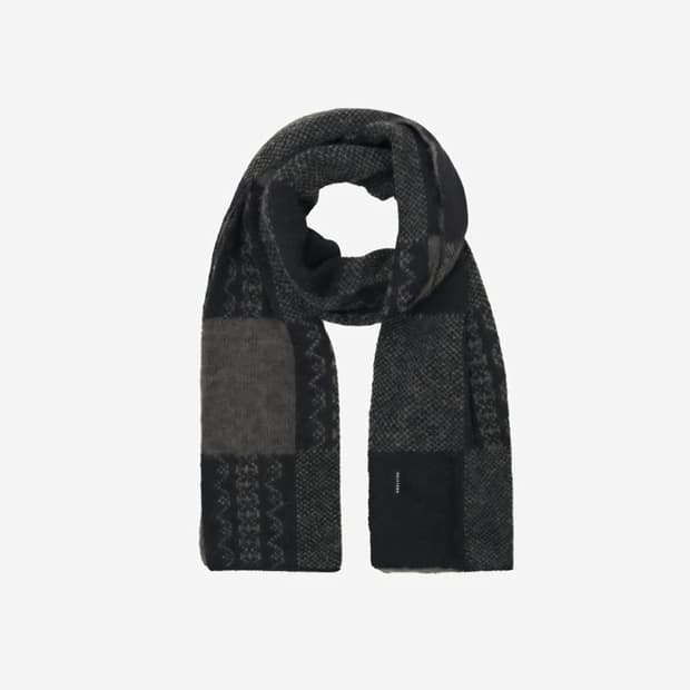 폴리테루 머플러 체커보드 블랙브라운