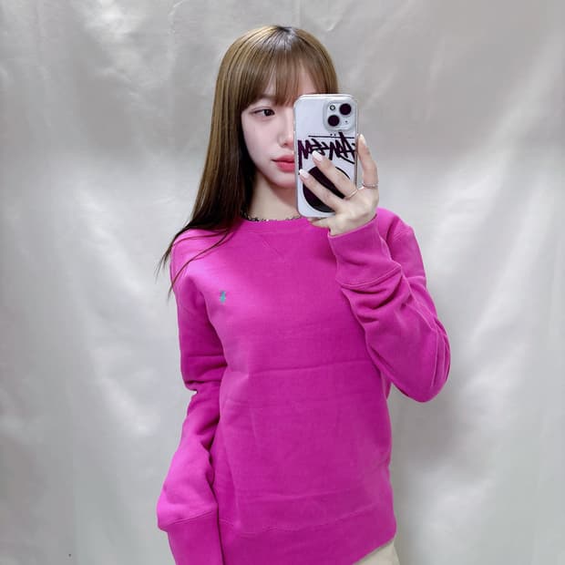 폴로 랄프로렌 딥핑크 포 맨투맨 