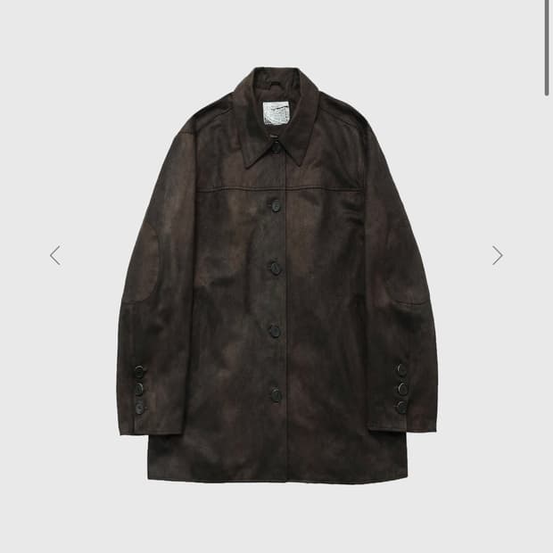 OVERSIZED FAUX SUEDE CAR COAT DARK BROWN