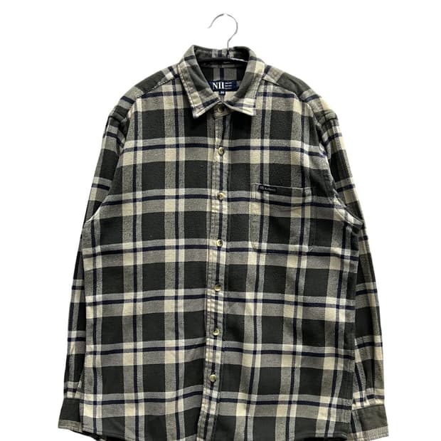 (90) NII 체크 셔츠 카키