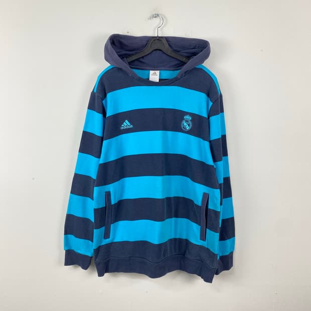 아디다스 레알마드리드 08-09 스트라이프 후드티 XXL <561>