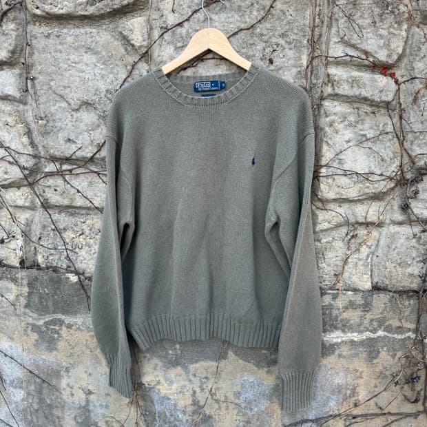 90s 폴로 랄프로렌 빈티지 코튼 투톤 니트 xl