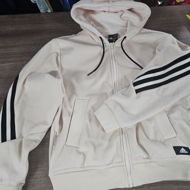아디다스 코듀로이 아이보리 후드집업 XL 남여공용