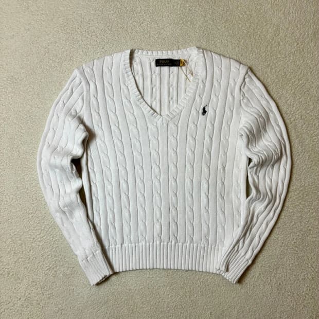 폴로 랄프로렌 큐알 코튼 꽈배기 니트 PN6626