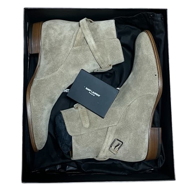 Saint Laurent 와이어트 조드퍼 스웨이드 부츠