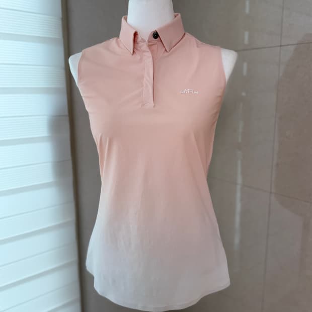 아디다스골프 아디퓨어 핑크색 민소매 나시 카라 티셔츠 XS