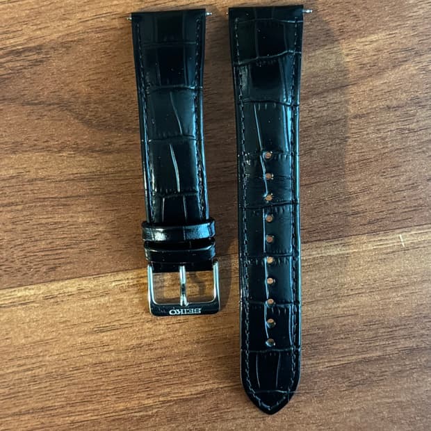 Seiko 세이코 악어무늬 가죽 스트랩 시계줄 22mm
