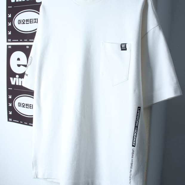 (M-2XL) 라이프워크 반팔 티셔츠 오버핏 포켓 화이트-H34349
