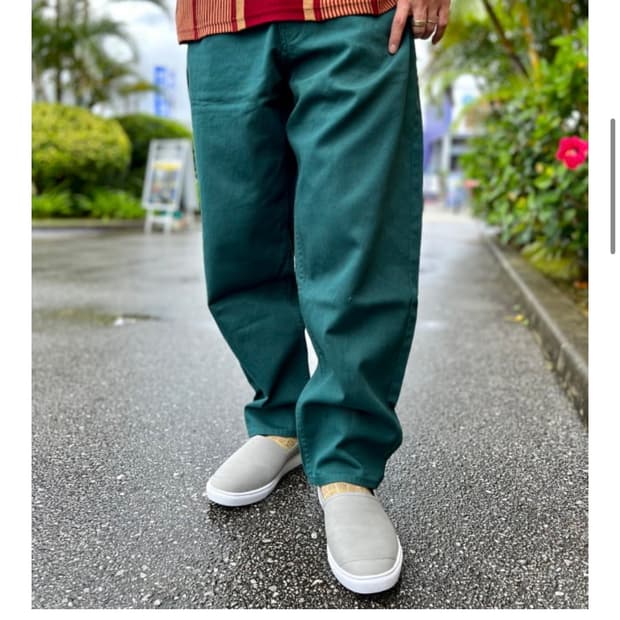 빔즈 BEAMS 그린 벌룬 팬츠 L