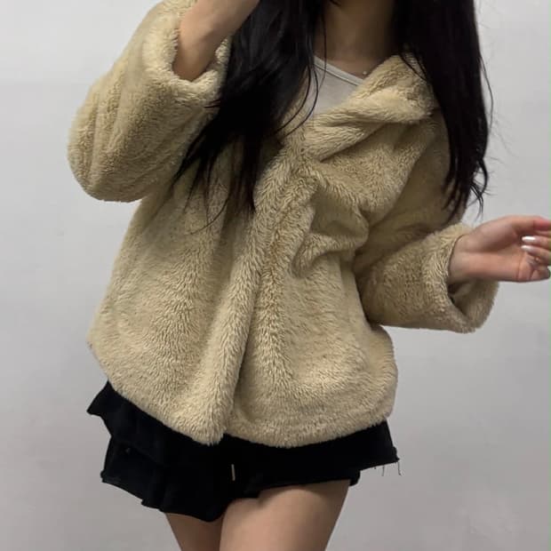 Zara 자라 쉐르파 뽀글이 자켓 후리스 후드집업(S)