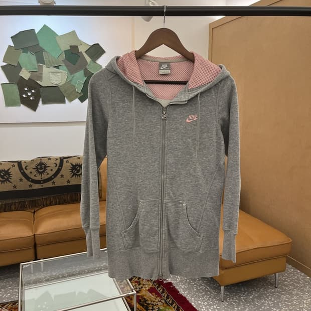 나이키 자수로고 핑크로고 롱 투웨이 후드집업 90 C05407