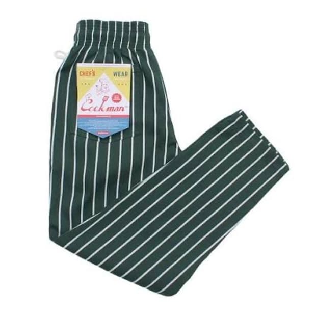 [L] Chef Pants - Stripe : Dark Green