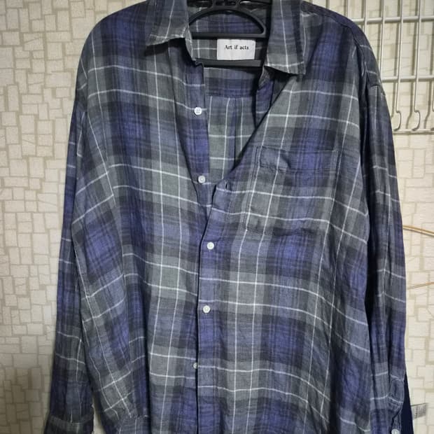 [M] 아트이프액츠 린넨 프렌치 체크 셔츠