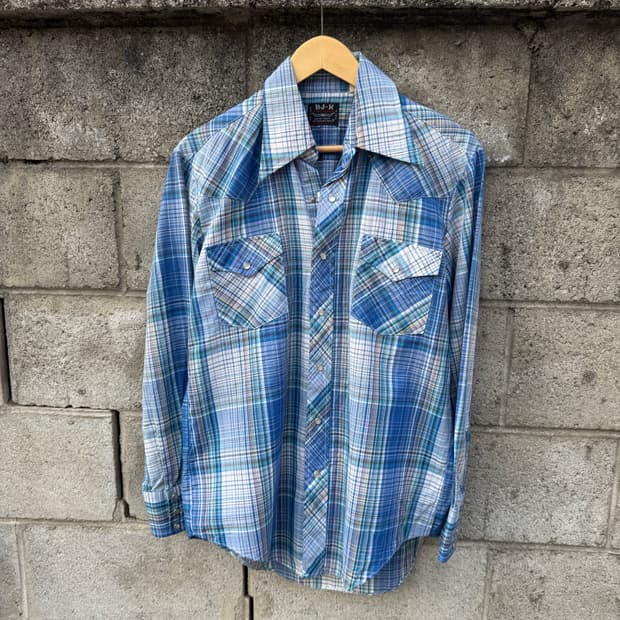 80~90s BJ-R 빈티지 무지개 스트라이프 웨스턴 셔츠