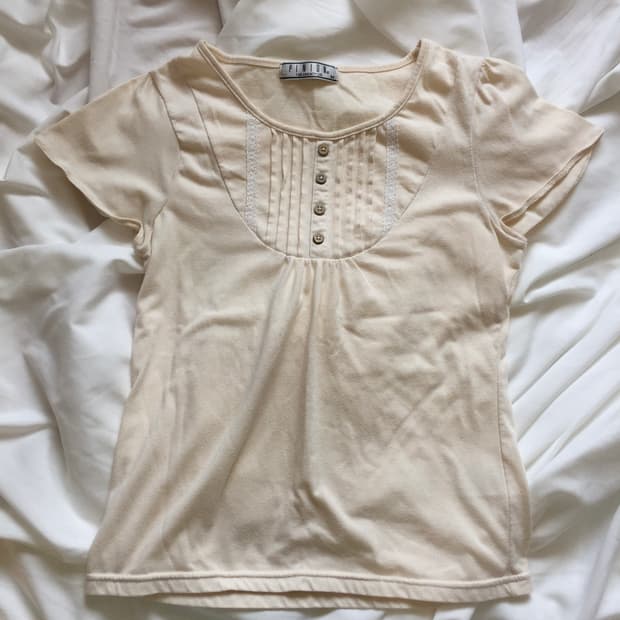 모리걸 단추 레이스 탑