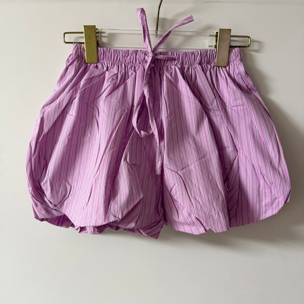 새상품 여자 스트라이프 펌킨 반바지 (핑크)