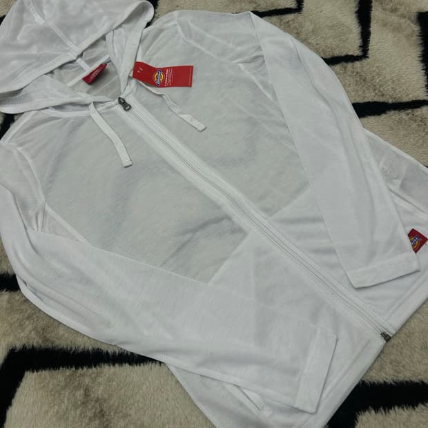 [S]디키즈 매쉬 시스루 후드집업/화이트