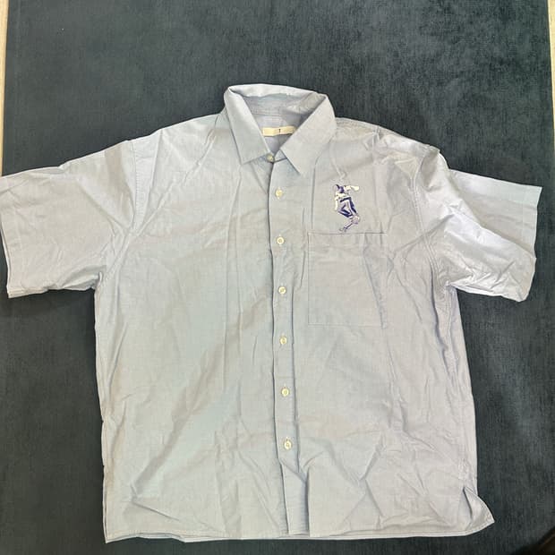 빈티지 하늘색 반팔셔츠