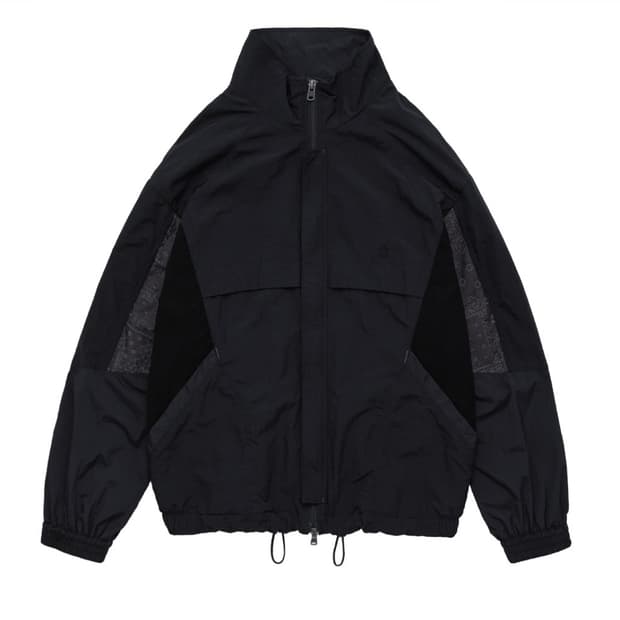 폴리테루 트랙 점퍼 페이즐리 패치드 블랙