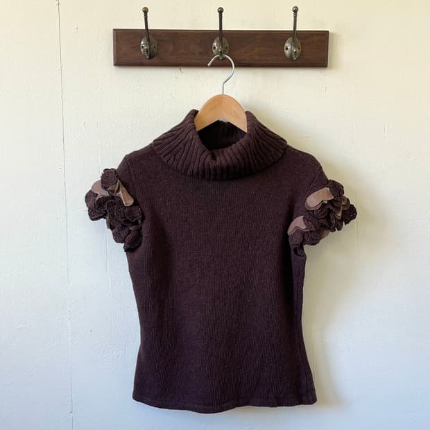 Japan vtg 레더패치 터틀넥