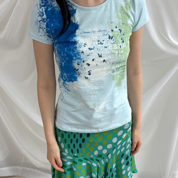KRIZIA JEANS wave graphic T-shirt