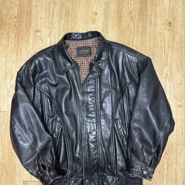 빈티지 레더 봄버 자켓