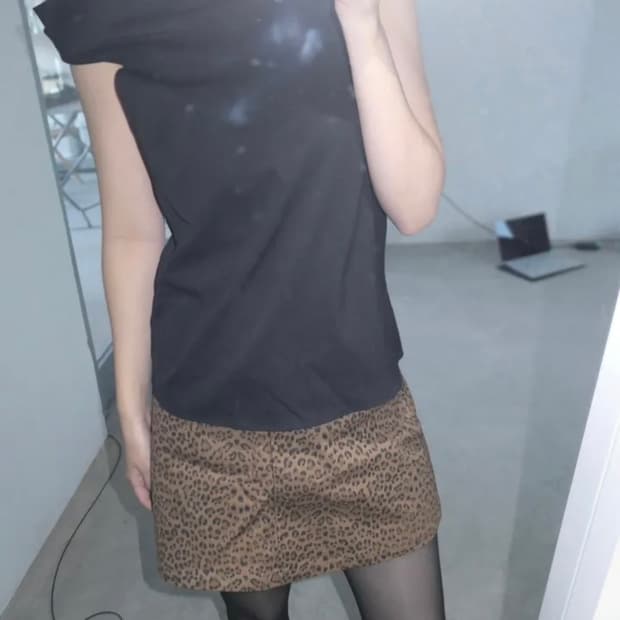 디에이디 레오파드 스커트