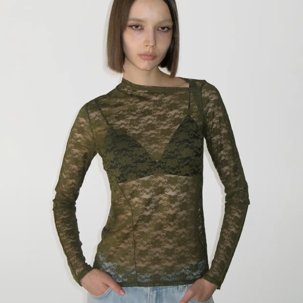 썬번프로젝트 Asymmetric Paneled LongSleeve Top