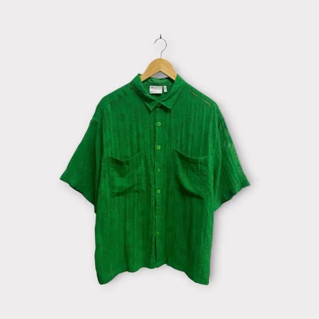 ASOS 아소스 펀칭 반팔 남성 가디건 (GREEN) free