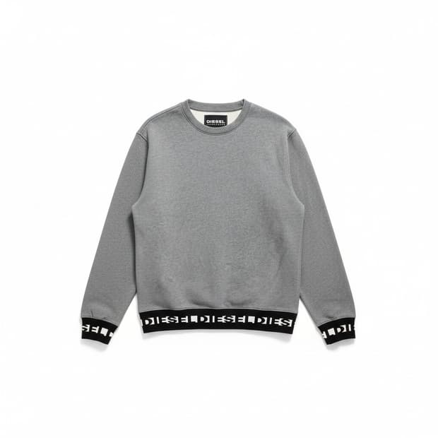 디젤 로고 그레이 맨투맨 티셔츠