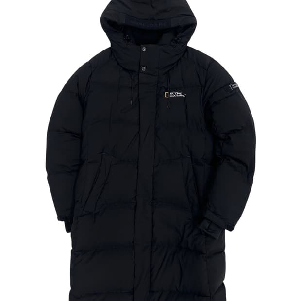 내셔널지오그래픽 덕다운 롱패딩 블랙 (M)