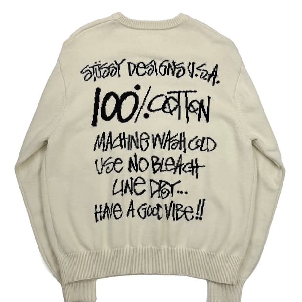 스투시 케어라벨 스웨터 네츄럴