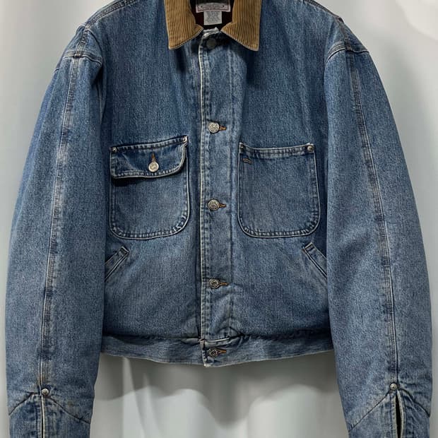 80's 폴로 랄프로렌 usa 덩가리 코듀로이 블랭킷 데님 트러커 자켓