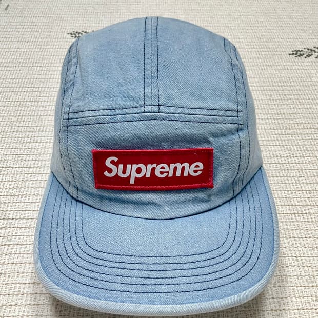 21fw 슈프림 워시드 치노 트윌 캠프캡 데님