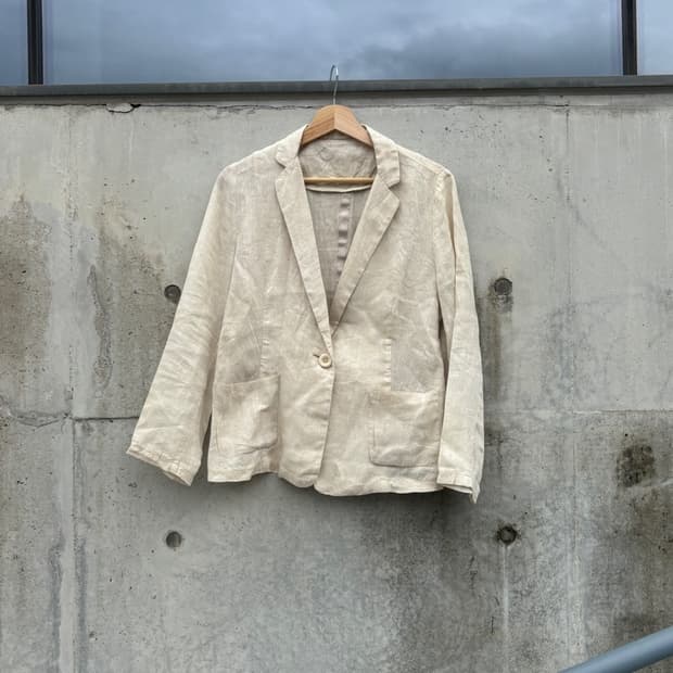 Linen One Button Blazer