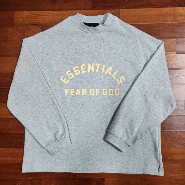 에센셜 헤비 저지 롱슬리브 티셔츠 라이트 헤더 그레이