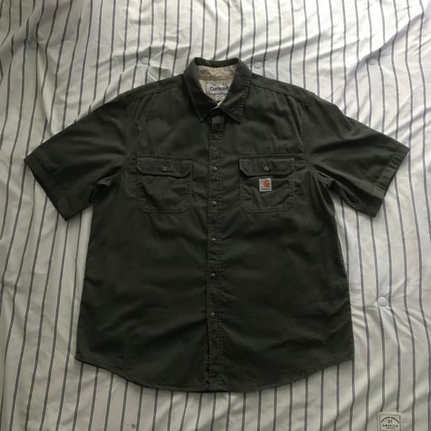 [Carhartt] 칼하트 카키 반팔 셔츠 빈티지 디엠 어항