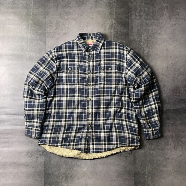 WRANGLER 랭글러 빈티지 셰르파안감 체크 플란넬 자켓