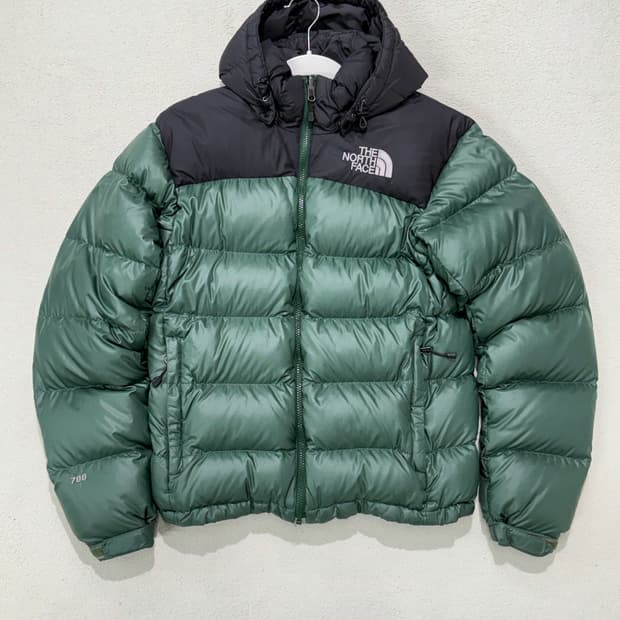 노스페이스 눕시 스타일 경량 패딩 그린 85-90