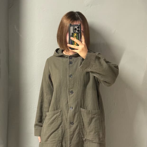 kawaii button pocket hood jacket