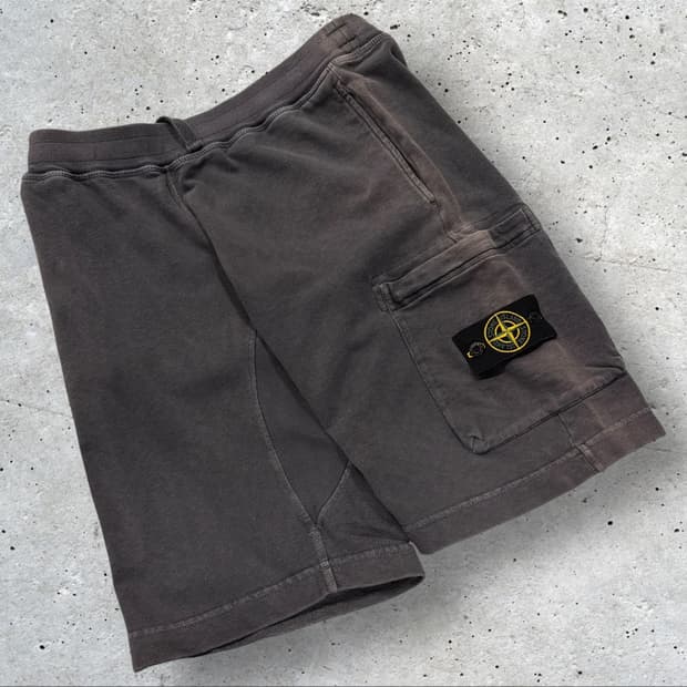 [M] 18ss 스톤아일랜드 카고 스웻 팬츠 반바지 그레이 C599