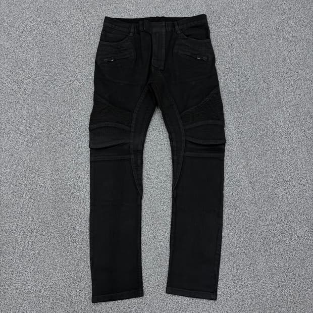 발망 바이커 블랙 진 팬츠 흑청 바지 0312J